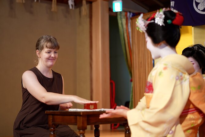 Authentic Maiko Experience&Kyoto Dinner (Free drink) at Noh Stage - Your two-shot photograph on the Noh stage