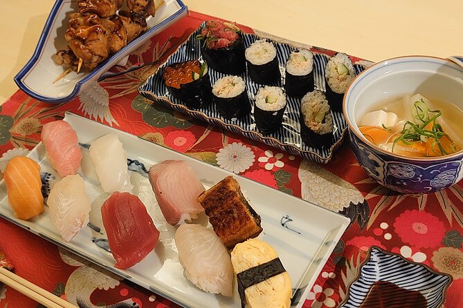 Authentic SUSHI Course Cooking Class - Yakitori brings a hot, savory finish