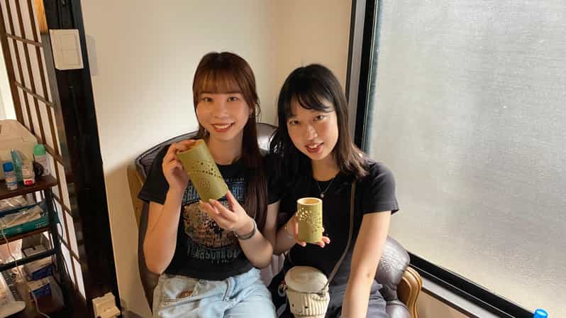 Beppu: Bamboo Lantern Workshop - Making a pattern with a hand-drill