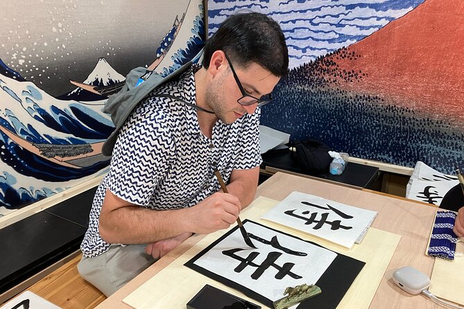 Calligraphy Workshop at Traditional Folk Craft Shop in Hiroshima - Creating your fan or shikishi artwork