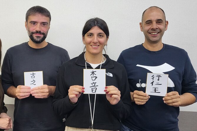 Calligraphy Workshop in Namba, Dotonbori - Practicing brush, ink, and kanji