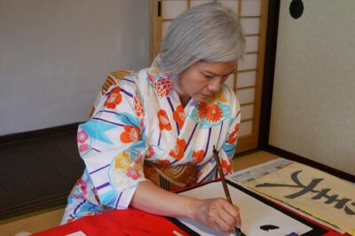 Cultural Activities :Kimono, tea ceremony, Calligraphy and Amulet