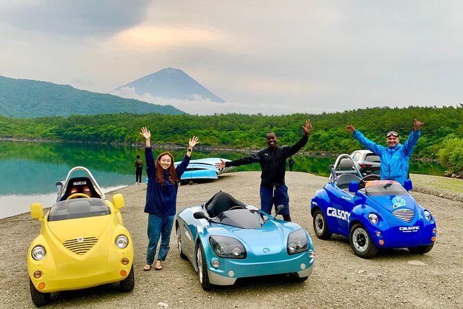 Cute & Fun E-Car tour following guide around Lake Kawaguchiko - Why this Lake Kawaguchiko tour feels different