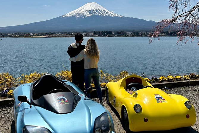 Cute & Fun E-Car tour following guide around Lake Kawaguchiko - A quiet shrine, park, or neighborhood stop