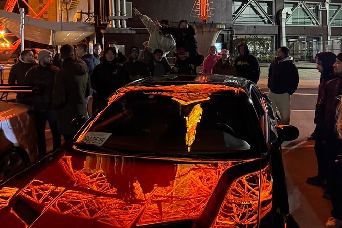 Daikoku Car meet: Tokyo Drift Car Club membership - Crossing Rainbow Bridge after dark