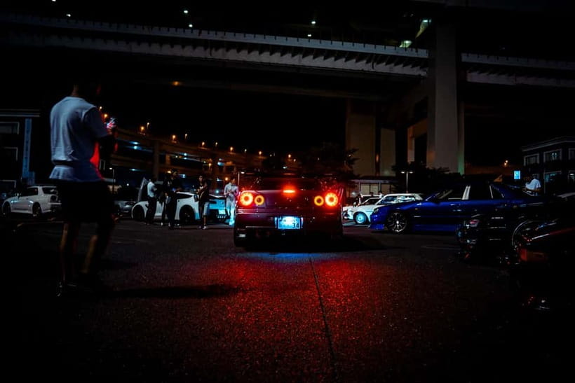 Daikoku & Tokyo JDM Night Tour in R34 or TopSecret R35 GT-R - Cruising with the R34 group