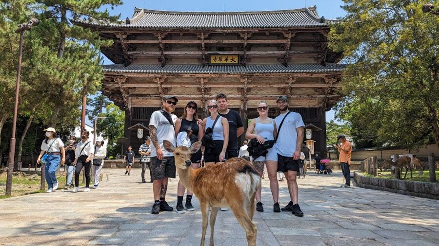 E-Bike Nara Highlights - Todaiji, Knives, Deer, Shrine - Passing Mt. Wakakusa by e-bike