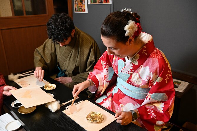 Elegant Tea Ceremony While Wearing Kimono Experience in Kyoto - Selecting calligraphy, gold leaf, or a market walk