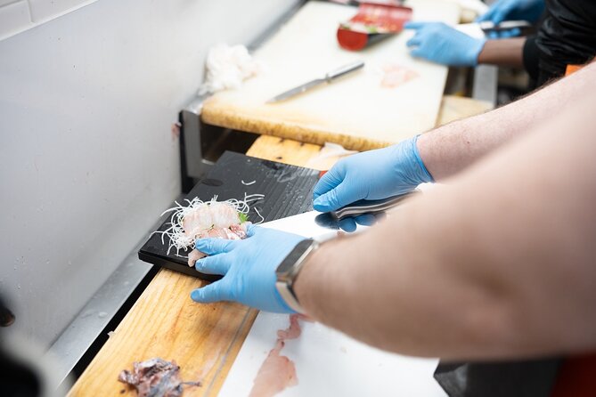 Fish Cutting workshop in Kyoto Japan - Breaking down three fish types into sashimi