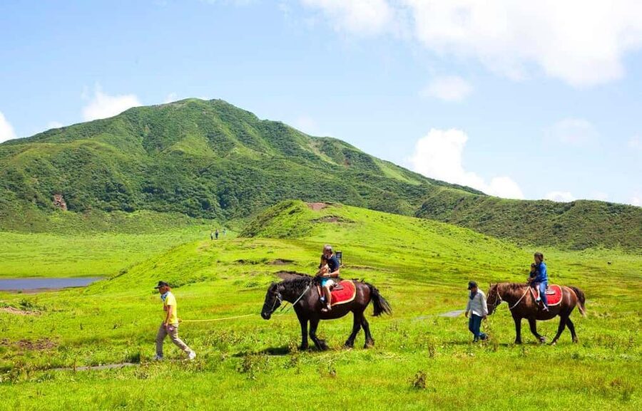 From Fukuoka: Mount Aso, Kurokawa Onsen, and Shrine Tour - Kusasenri grassland: the best pause in the schedule