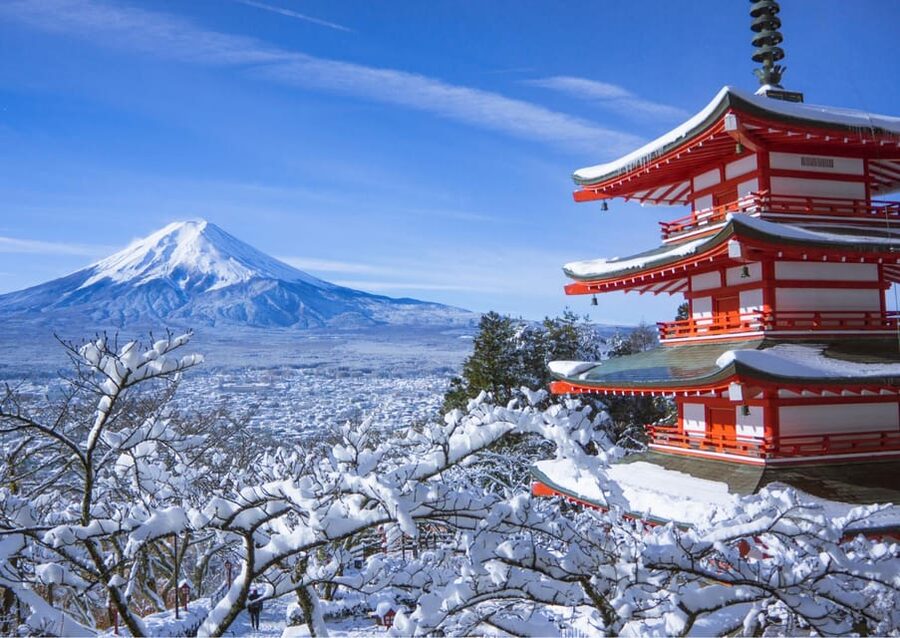 From Tokyo: Fuji Mountain Area - FujiQ - Lake Kawaguchiko - Chureito Pagoda - Fujiyoshida and the route toward Chureito