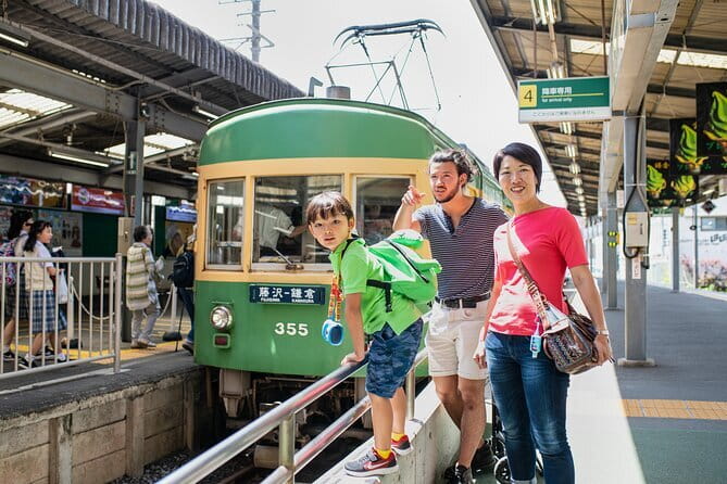 From Tokyo Kamakura, Hachimangu Shrine and Enoshima Full Day Tour - Riding the Enoden from Hase Station