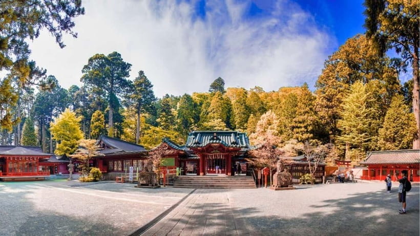 From Tokyo: Private Mt. Fuji and Hakone Tour by Car - Lake Ashi and the red torii at Heiwa no Torii