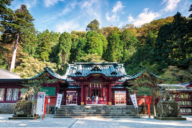 Hakone Private One Day Tour From Tokyo: Mt Fuji, Lake Ashi, Hakone National Park - Lake Ashi, Hakone Shrine, and the torii by the water