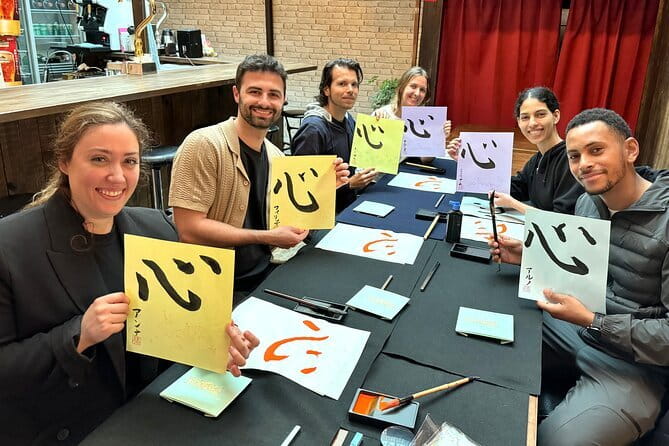 Japanese Calligraphy - Shodo - Lesson (near Kyoto Station) - A Small Group Makes the Lesson More Useful