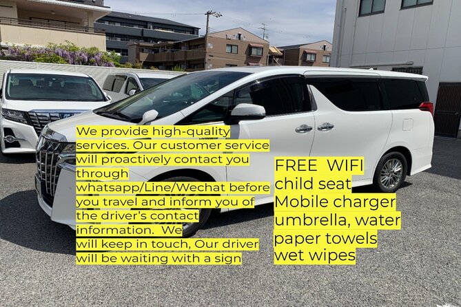 Kansai/KIX Airport to or from Osaka/Kyoto Private Transfer - The ride to Osaka, Kyoto, Nara, or Kobe
