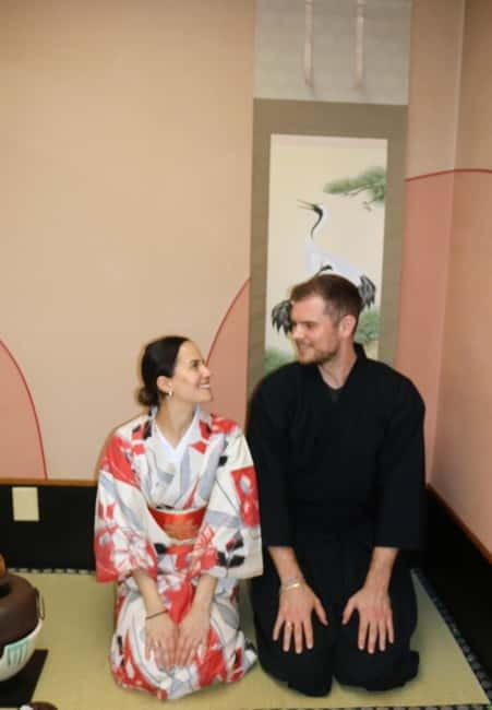 Learn Zen in a class of making Matcha tea near Osaka Castle - Changing into kimono, hakama, and dogi