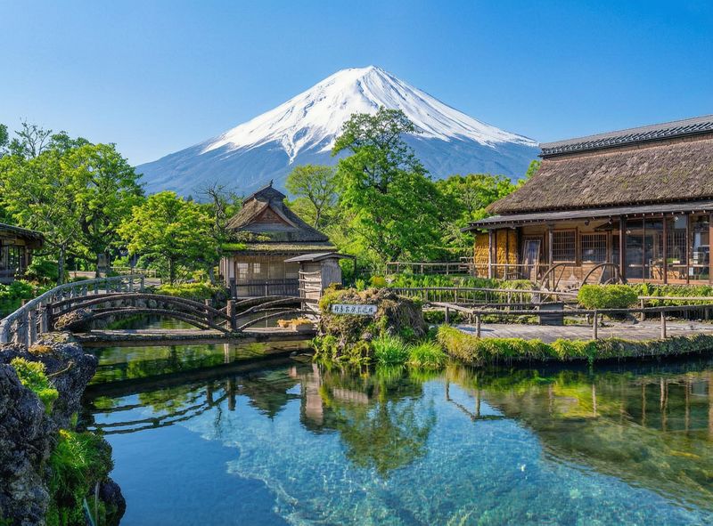 【Mount Fuji Magnificent Scenery Exploration Day Tour】Arakurayama Sengen Park & Kawaguchiko Oishi Park & Oshino Hakkai & INS Famous Lawson & Hikawa Clock Shop (Departing from Tokyo) - Oshino Hakkai’s clear spring ponds