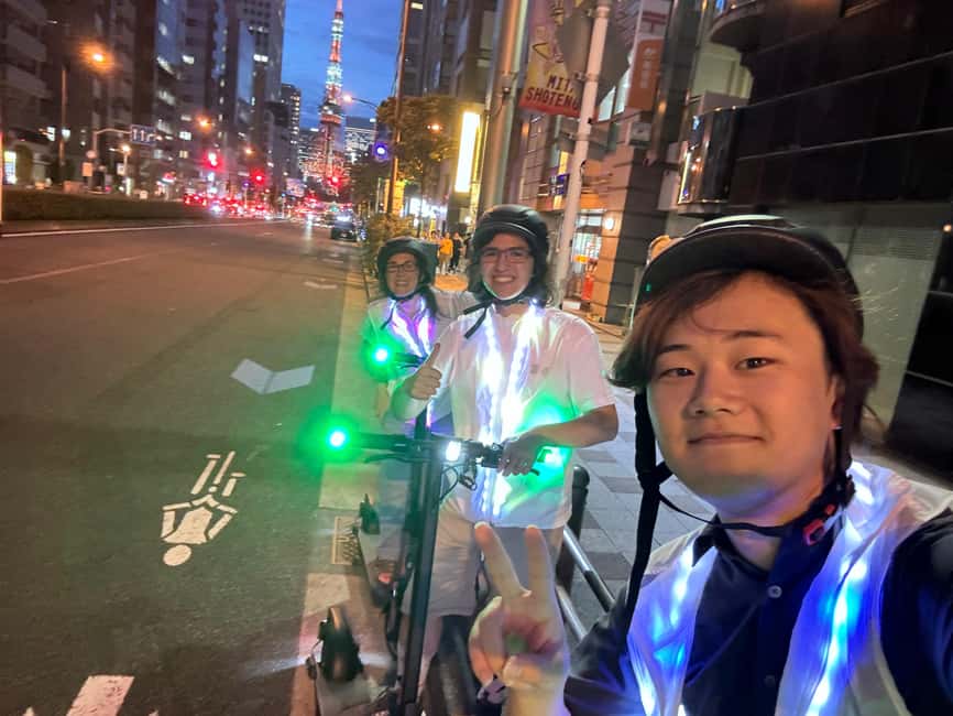 Night E-Scooter Ride to Tokyo Tower - No License Needed - Rain, Balance, and Other Practical Limits