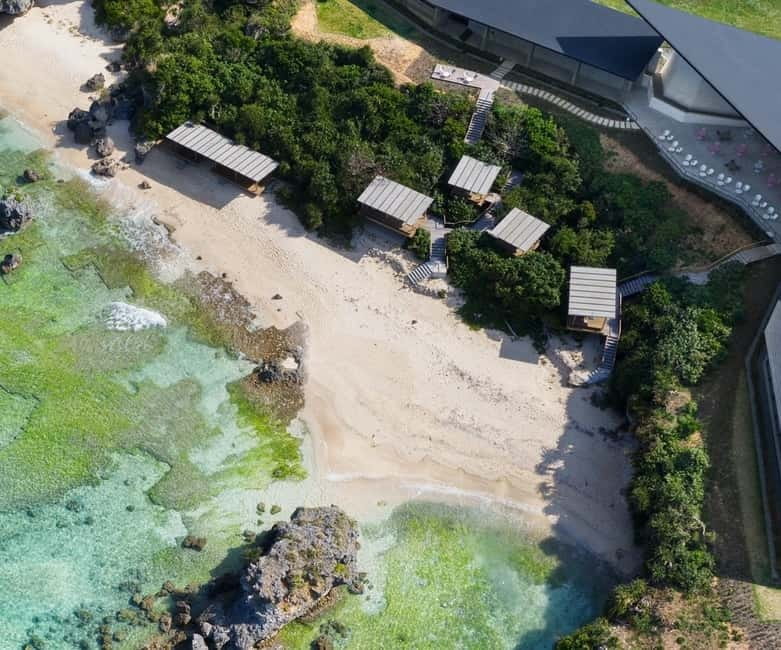 Okinawa: Churaumi Aquarium, Ryukyu Village & Manza Bus Tour - Banta Cafe, a drink with an ocean view