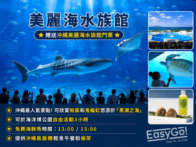 (Okinawa's No. 1 Popular Northern Day Trip) Chinese-speaking guide · Includes admission tickets · 1 person can book: Churaumi Aquarium · Cape Manzamo · Kouri Island · American Village - American Village: a quick evening wander