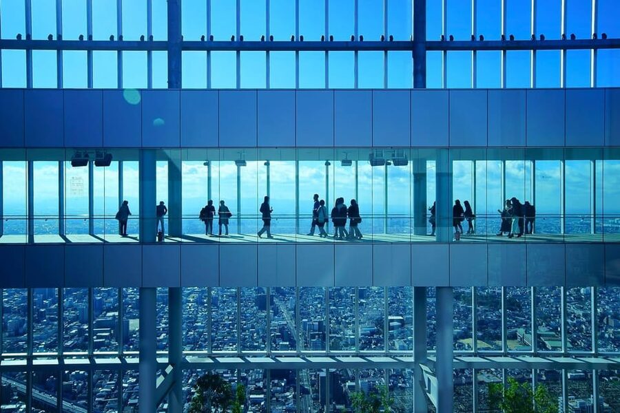 Osaka: Abeno Harukas 300 Observatory E-Ticket - Osaka after dark: lights, music, and crowds