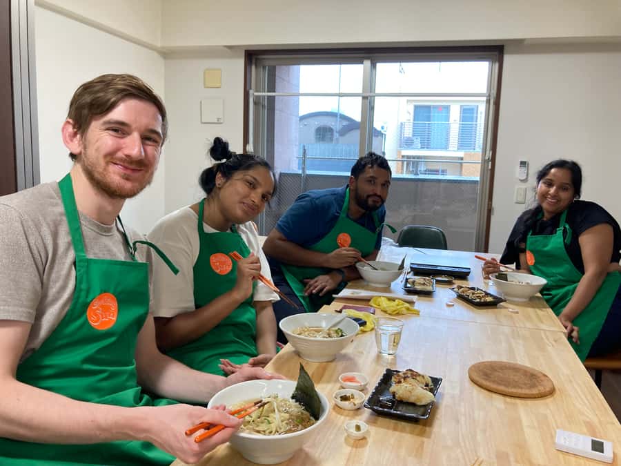 Osaka: Ramen and Gyoza Cooking Class in Dotonbori - Kneading wheat into fresh ramen noodles