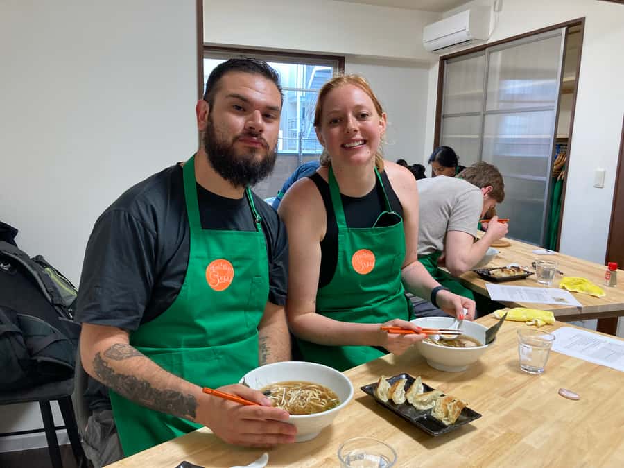 Osaka: Ramen and Gyoza Cooking Class in Dotonbori - A small class with plenty of guidance