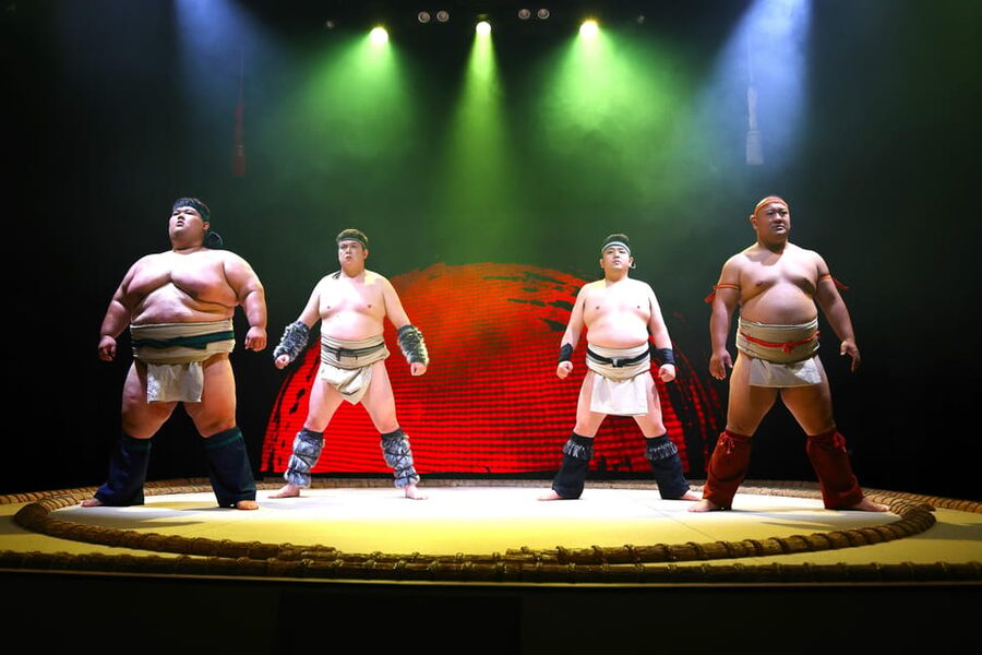 Osaka: Sumo Stage Show with Bento or Snack + Fight & Photo - The rakugo MC keeps the evening moving