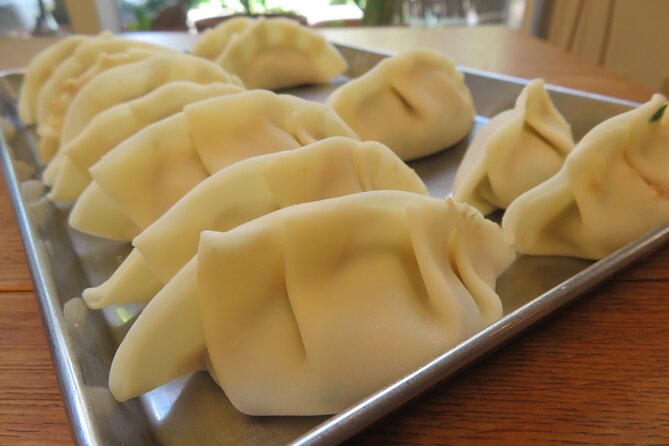 Ramen Making from Scratch with Tokyo Mom(Vegan Option Available) - Folding and cooking homemade gyoza
