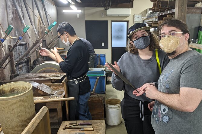 Sakai - Knife Factory and Craft Walking Tour - The sharpening lesson is the practical payoff
