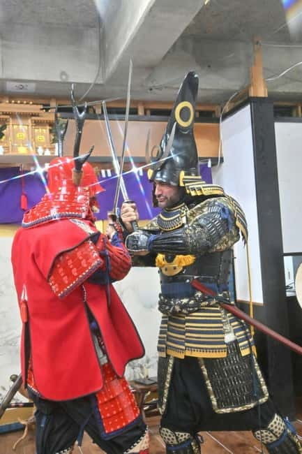 Samurai Armor & Sword experience with phot near Osaka Castle - Beginning with a bow before the shrine