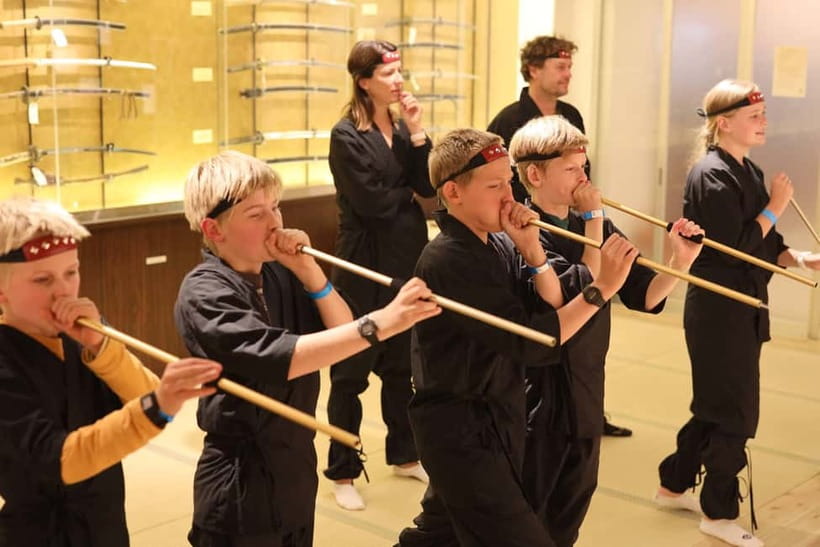 Samurai Ninja Museum Asakusa: Kid-Friendly Ninja Training - Throwing ninja stars in a friendly contest