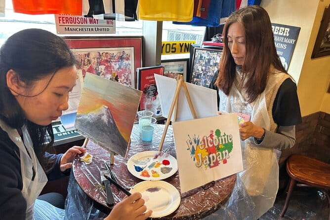 Seasonal Japanese Culture Osaka Paint and Wine Experience - Arriving for the 1:30 pm start
