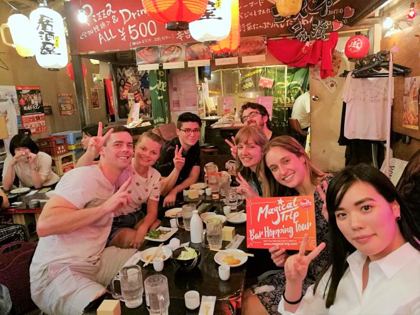 Shibuya Meltdown Night Tour: All-You-Can-Drink Bar Hopping - Food, vegetarian choices, and real-world limits