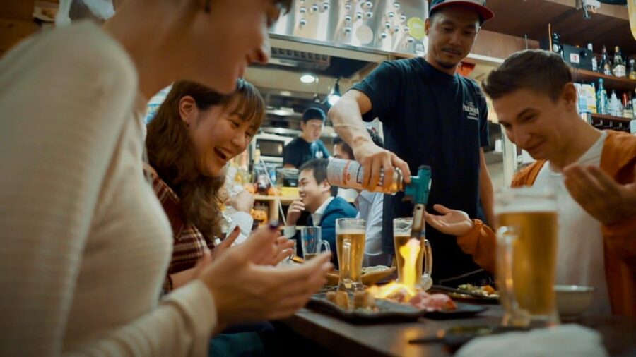 Shibuya Meltdown Night Tour: All-You-Can-Drink Bar Hopping - First stop: Japanese beer and grilled food