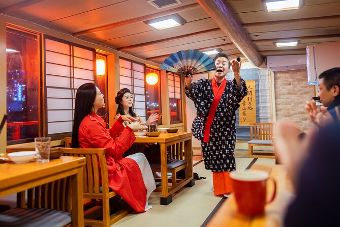 Tokyo Bay Yakatabune Dinner/Day Cruise with Japan Show and Drinks - The Odaiba Statue of Liberty Stop