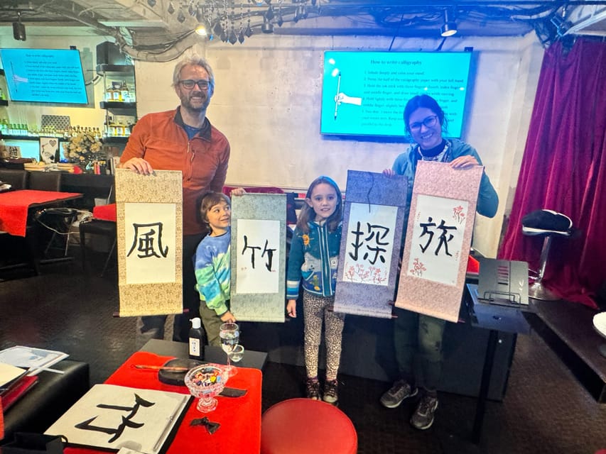 Tokyo: Calligraphy on Kanji Fan & Scroll with Drink - A Quiet Start With Matcha or Another Drink