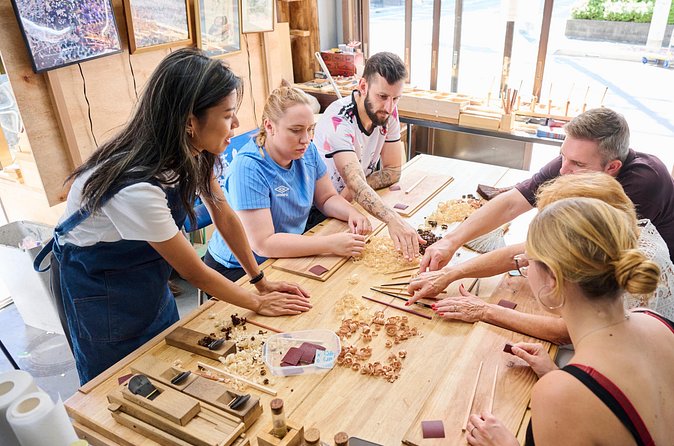 Tokyo Chopstick Making Workshop with Artisan - Engraving and the finished souvenir