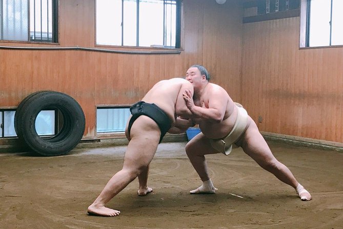 Tokyo Ryogoku Sumo Morning Practice + Photo Shoot with Wrestlers - Inside the stable: quiet, close, and very physical