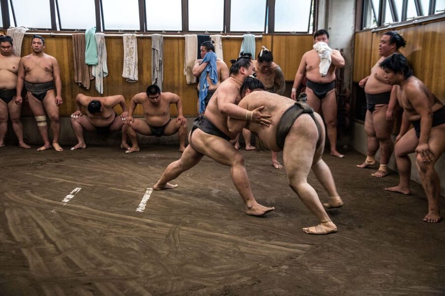 Tokyo: Sumo Morning Practice Viewing Tour - Watching practice from only a few feet away