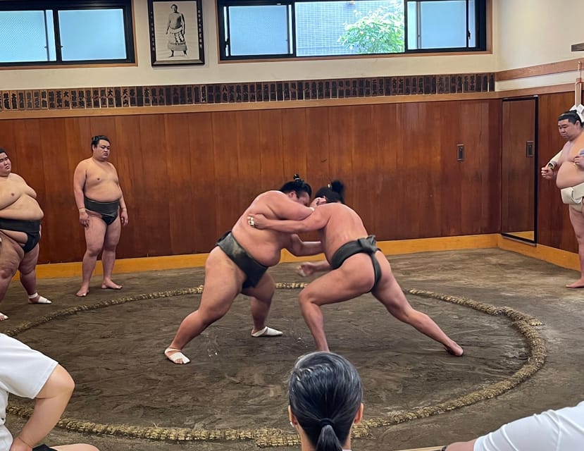 Tokyo: Sumo Morning Practice with Photo Banzuke and Guide - The short introduction before practice