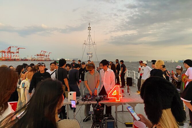 Tokyo Sunset Boat Party with Music Drinks and Vibes - Tokyo Bay at sunset, with a dance floor on board