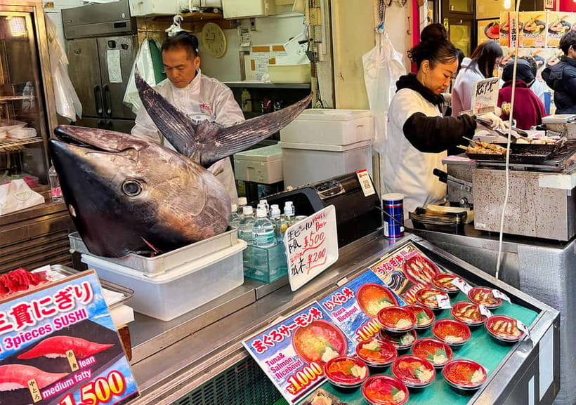 Tsukiji Fish Market: Street Food & Culture Walking Tour - A short visit to Tsukiji Hongwanji Temple